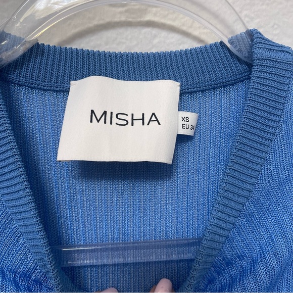 MISHA Elyna Blue Knit Maxi Dress Size XS - Picture 3 of 4